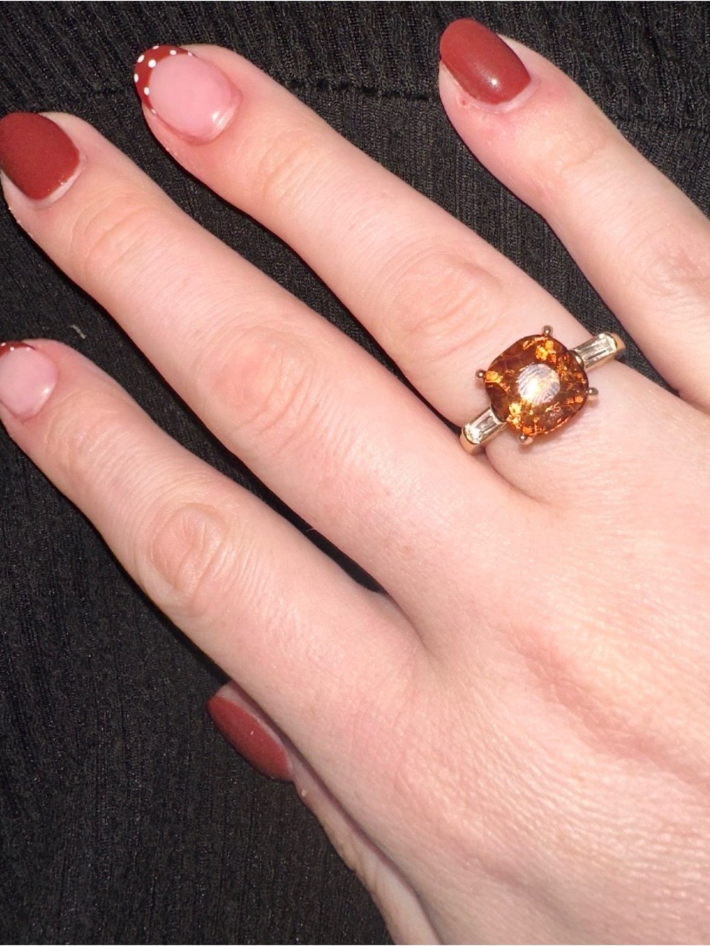 Gold Ring with Orange Citrine-Style Stone
